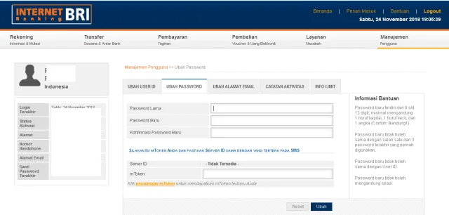 Cara daftar internet banking BRI