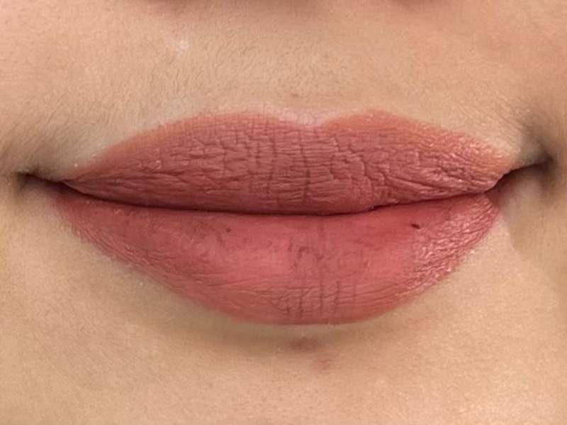 Hasil pemakaian Implora Caffe Matte Lip Cream pada bibir perempuan Indonesia